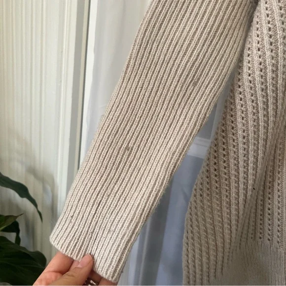 All Saints Chunky Asymmetrical Cable Knit Texture Block Sweater Sz XS - Picture 6 of 13